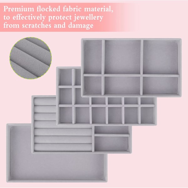 4 st Smyckesfack Organiser Set, Smyckeslåda Organiser Smyckesförvaring Display Showcase Smyckesförvaring Fack