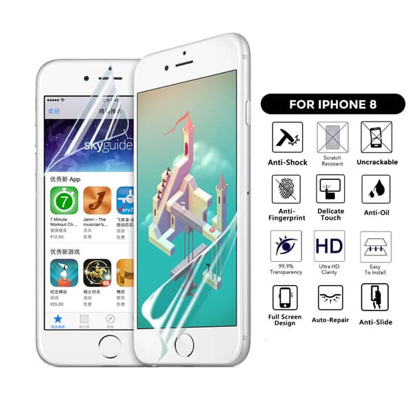 Full dekning iPhone 8 skjermbeskytter Nanoedge transparent
