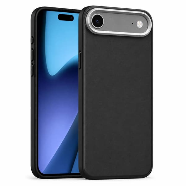 Tyndt TPU-cover med læderfinish til iPhone 17 Air – Sort sort black