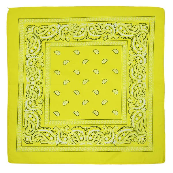Bandana Skjerf Sjal Lommetørkle Paisley Mønster Gul Gul