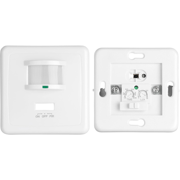 Inomhus Rörelsedetektor, Infälld Väggmontering, Lämplig för LED, Infraröd Sensor, Programmerbar, 9m/160° Räckvidd