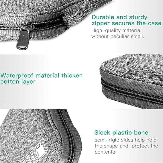 Elektronisk tilbehør Organizer Bag, Reisekabel Organizer Bag, Universal Bære Reise Gadget Bag for USB-kabel, Lader Harddisk grey