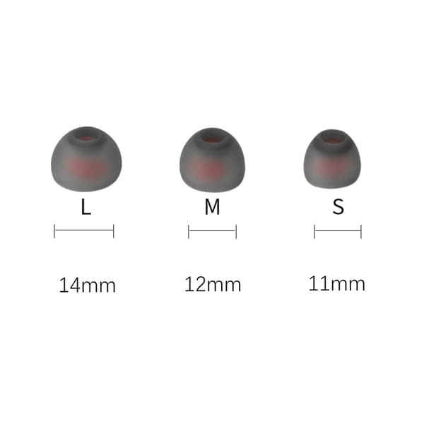 Silikone ørepuder til 4,5-6 mm in-ear hovedtelefoner 3 størrelser 18 par Grå Grey