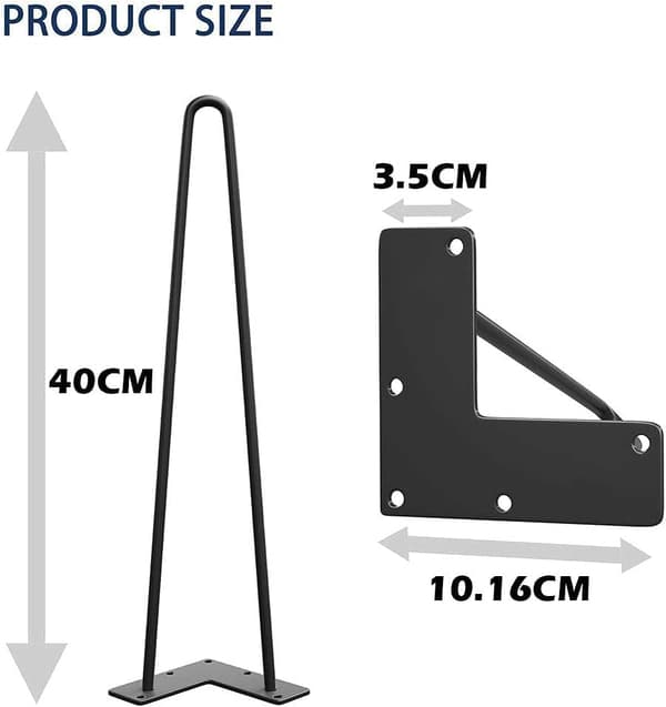 41 cm hårnålebordsben Maks. støtte 204 kg med beskyttelsesfødder Midt-århundredes moderne stil til møbelben, sofabordsben