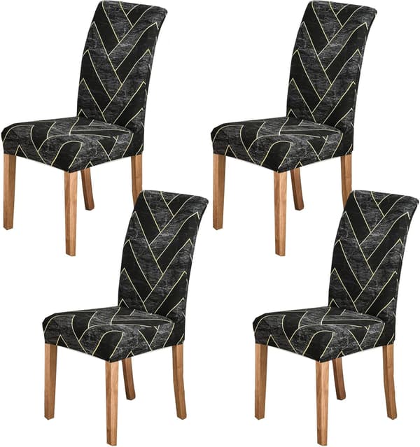 Stolsöverdrag Set om 4 Stretch Moderna Stolsöverdrag för Matrum Köks Bröllop Fest Tvättsbart Stolskydd