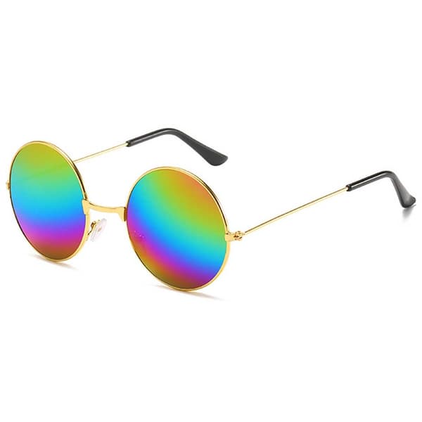 Runde solbriller Gull Regnbue Speilglass Flerfarget multicolor