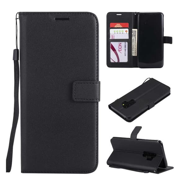 Samsung Galaxy S8 Plånboksfodral Svart Läderfodral svart black