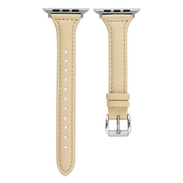 Læderrem Apple Watch 38/40/41 1/2/3/4/5/6/7/8/SE Slim Gul gul yellow