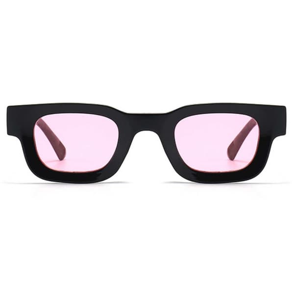 Moderne tykke solbriller sort pink glas sort