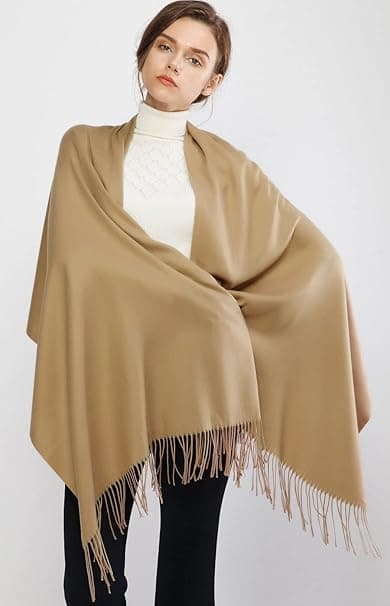 Dame Skjerf Pashmina Sjal og Wraps for Bryllup Skjerf for Kvinner Vinter Camel