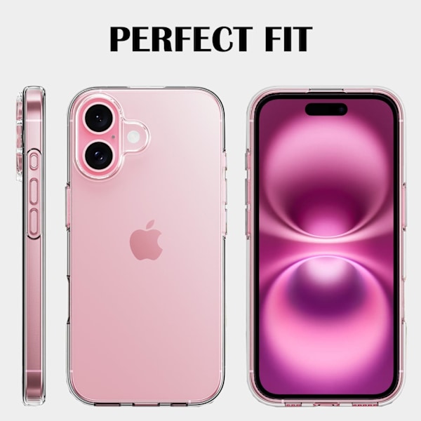 För iPhone 16 Plus Genomskinligt Skal Tunt Transparent Silikon Gel Skal (Genomskinligt)