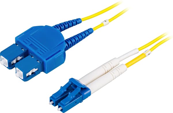 OS2 Fiberkabel, LC - SC, duplex, singlemode, 1m