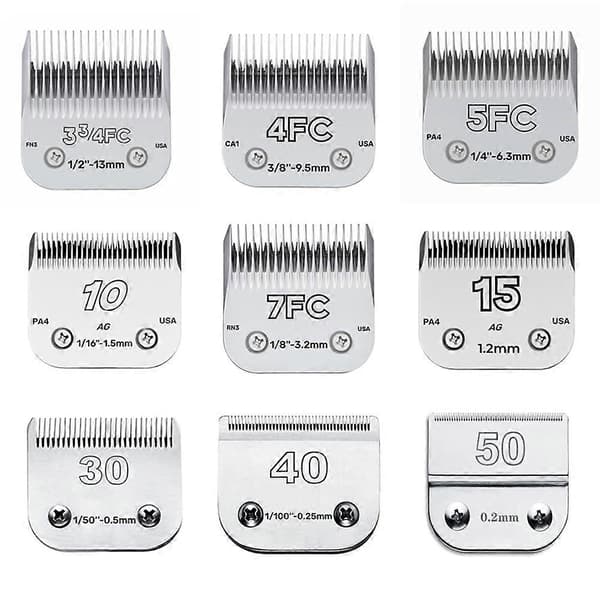 3F 4F 5F 7F 9# 10# 30# 40# 50# Profesjonelt kjæledyrklippeblad A5 passer til de fleste Andis Oster klippere Keramisk blad 7FC-3.2mm 7FC-3.2mm