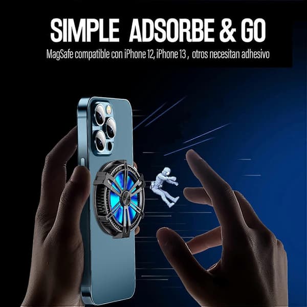 Mobil-/Tablet Spilkøler, Magnetisk Mobilkøler til iPhone/Android Smartphones.