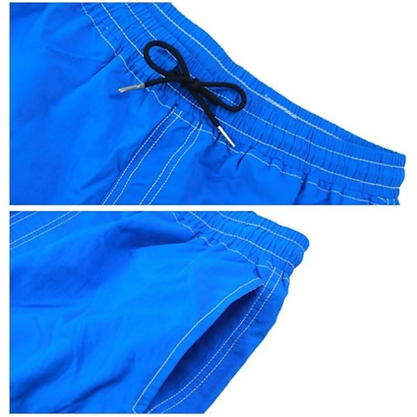 Badshorts för män med flera fickor, snabbtorkande badbyxor L