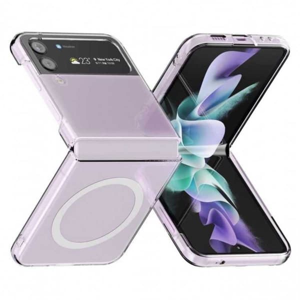 Galaxy Z Flip 3 Magnetiskt Mobilskal Magsafe Kompatibelt Transparent transparent