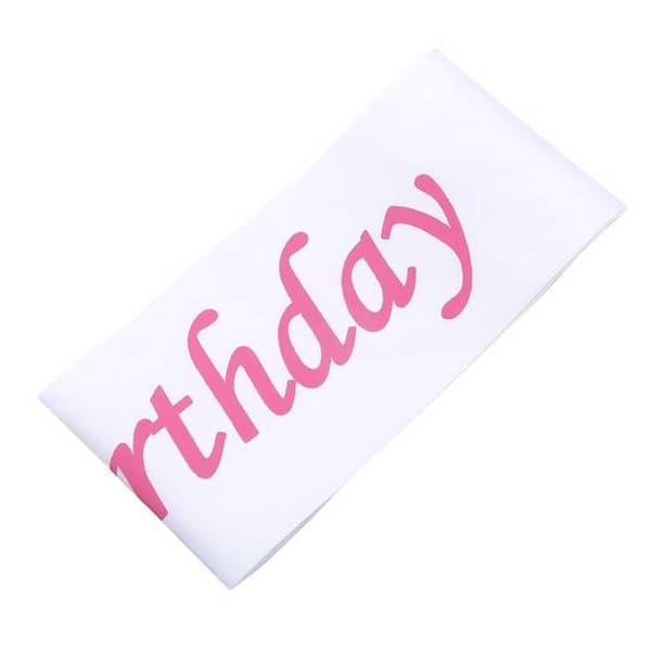Gratulerer med dagen båndbanner Hvit Rosa Hvit white