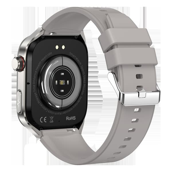 Smartwatch med EKG, puls, blodtryk, søvn, skridttæller Grå Grey