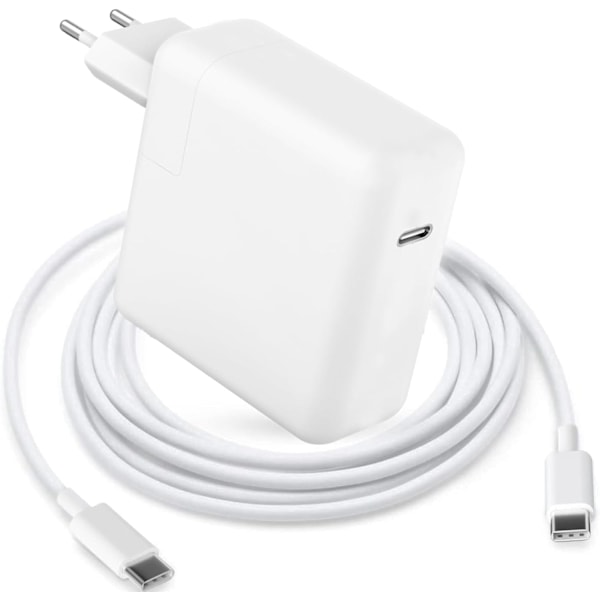 96W USB C Snabbladdare, Typ-C Strömadapter för MacBook Pro 16/15/14/13 tum, iPad Pro 12.9/11 tum, med 2M USB C till C Kabel