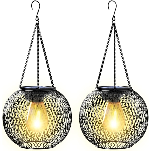 Solarlampor 2st Solarlampa Utomhus Trädgård med IP65 Vattentät Auto På Av Varmvit [Energiklass A+++]