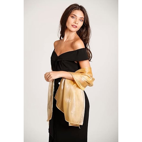 Silkeslen Pashmina Iriserande Wrap Stole Sjal för Bröllop Brud Brudtärnor Baler & Fester