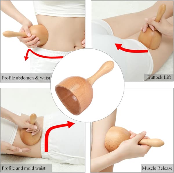 Trä Terapi Massageverktyg 5-i-1 Lymfdränage Massage Kit Trämassage Kroppsskulpteringsverktyg