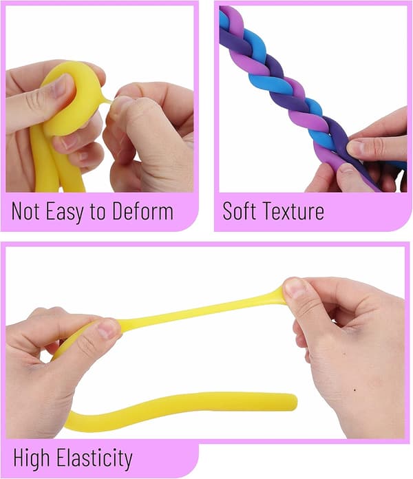 Monkey Noodle Fidget Legetøj, 9 stk., Fidget Nudler, Elastiske Snore Fidget Legetøj, Sensoriske Nudler, Sensorisk Legetøj, Beroligende Legetøj, Elastisk Legetøj, Legetøj