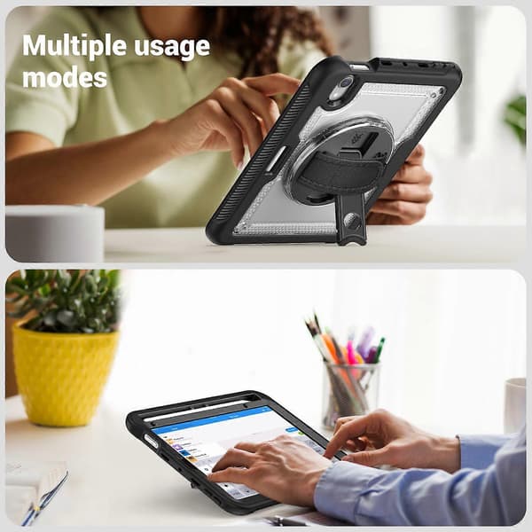 Fodral med Ställ för iPad mini (2024)/(2021) PC TPE Tablet Skydd med Handrem
