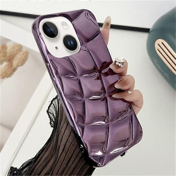 For iPhone 13 Deksel Rombe Grid TPU Telefondeksel Elektroplettering Overflate