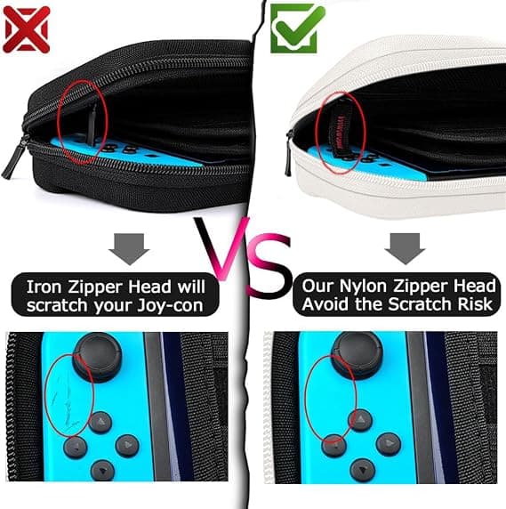 Switch-etui - Bæreveske med 20 spillkassetter, for Nintendo Switch-konsoll og tilbehør, hvit