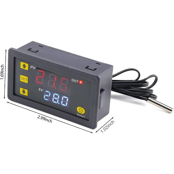 20A 12V Digital Termostat Digital Temperaturregulator Styrenhet Uppvärmning Kyla Kontroll Termometer Instrument