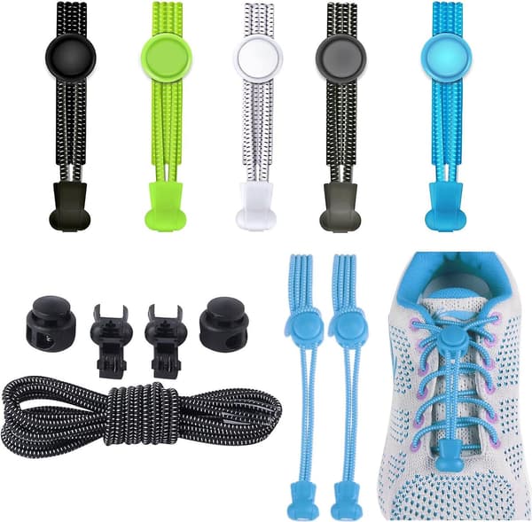 5 Par No Tie Lock Skosnören - Reflex Elastiska Skosnören För Olika Skor