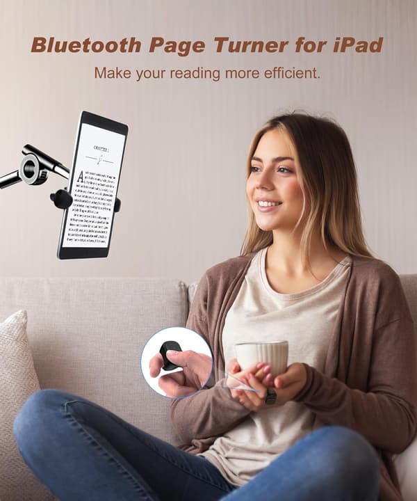 TikTok Ringfjernkontroll - Bluetooth-fjernkontroll for iPhone og iPad, Kameraknapp, Video og Musikk, Kompatibel med iOS og Android blå blå blue