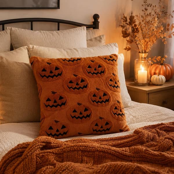 Halloween kurpitsatyynynpäälliset 45 x 45 cm (#B)1kpl B