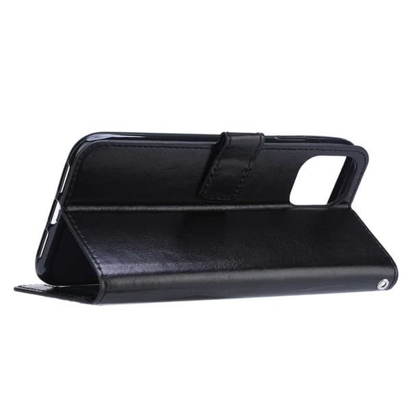 iPhone 11 Plånboksfodral Svart Läderfodral svart black