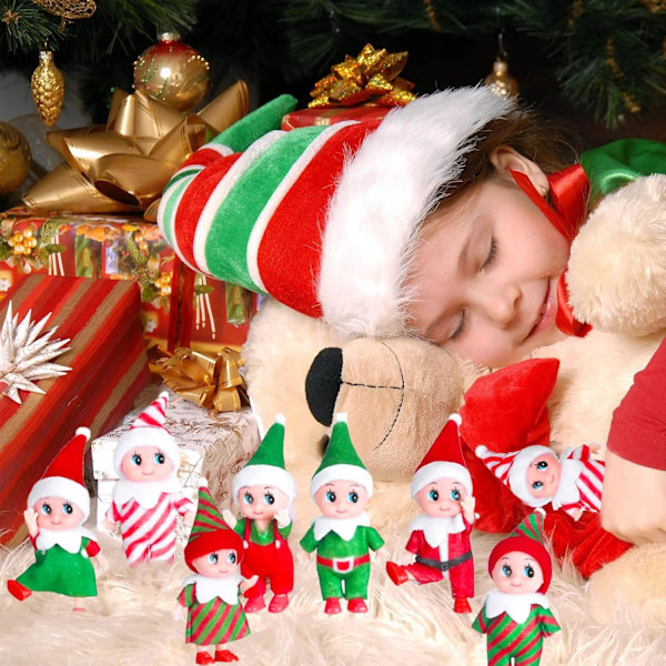 Julbabydocka Elf för Pojkar & Flickor, Jultillbehör Mini Baby Elfdocka Jultradition Mini Elf Babydocka Leksaker