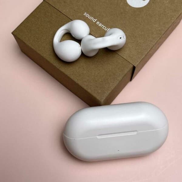 Clip On TWS Hodetelefoner Bluetooth 5.3 Trening Hodetelefoner Hvit hvit white