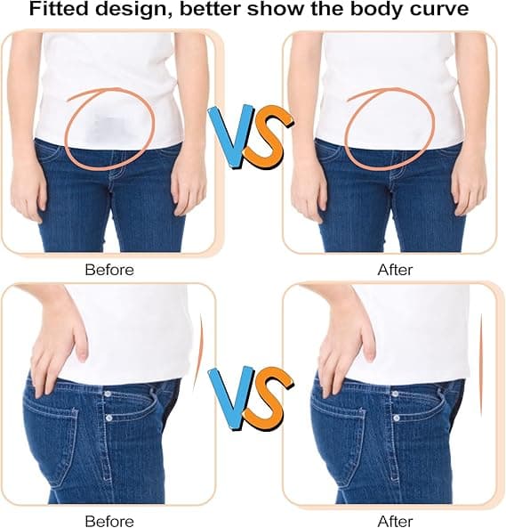 Usynlige belter for kvinner, elastisk stretchbelte med flat spenne, justerbart, uten synlig belte for jeans, bukser og kjoler