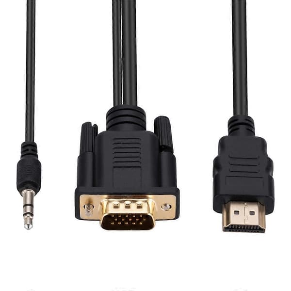 Bærbar HDMI-kompatibel til VGA VGA til HDMI-kompatibel Adapter med Lyd