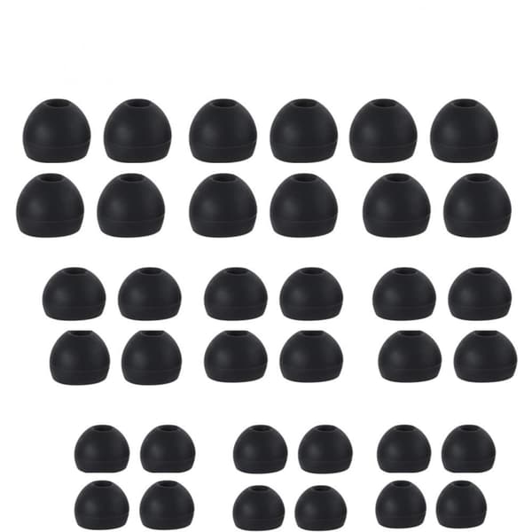 Silikone ørepuder til 4,5-6 mm in-ear høretelefoner 3 størrelser 18 par Sort Black