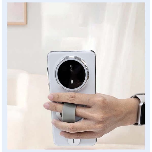 Magnetisk Stropp Telefonstativ - Aluminiumslegering og TPU - Kompatibel med Trådløs Lading Sølv Silver
