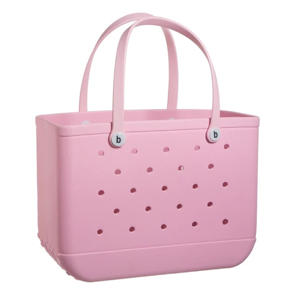 Gummi EVA-väska Bogg-stil Hål Vattentät Hållbar Överstorlek Silikon Strandväska ny pink