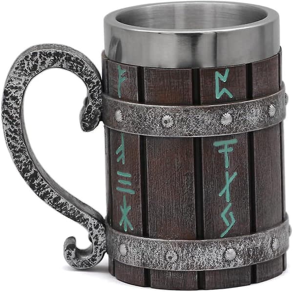 Kaffemugg i rostfritt stål med vikingatema