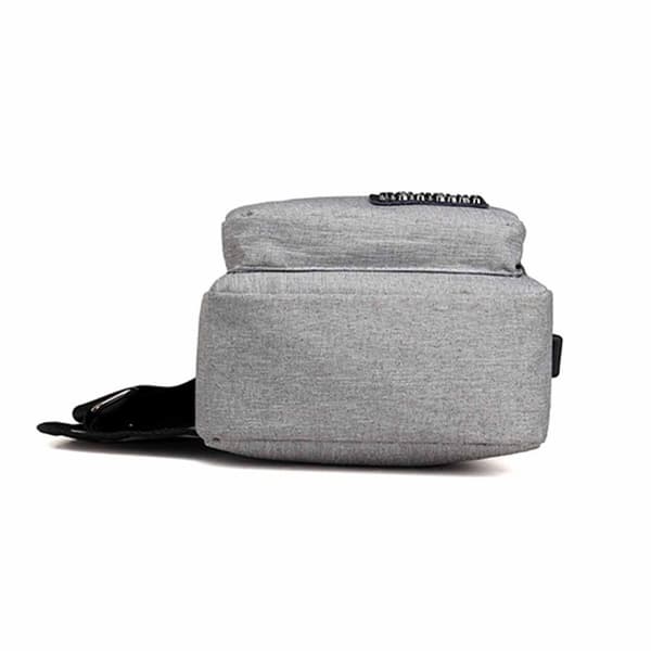Olkareppu Miesten Cross Body Laukku Powerbank-ulostulo - Harmaa harmaa gray