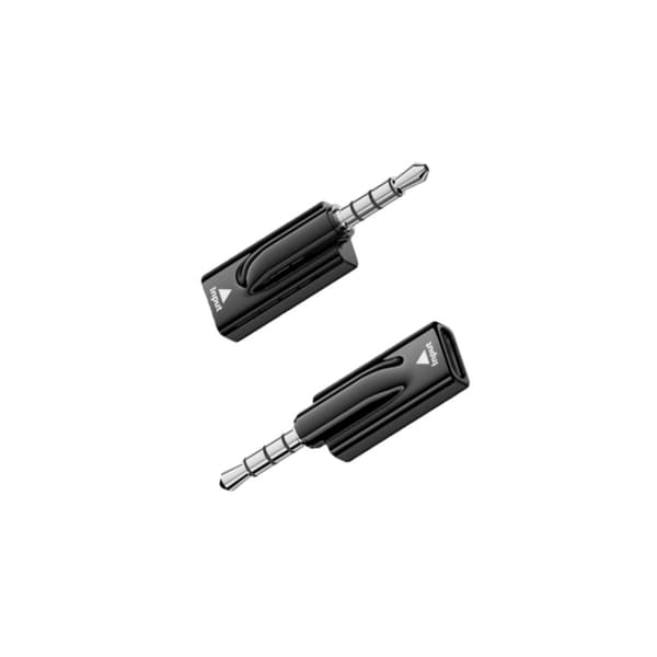 3,5 mm han til USB-C hun lydadapter med DAC-chip dobbelt adapterpakke 16bit/48KHz 40mW udgang sort