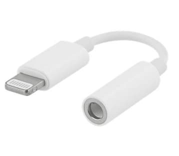 Lightning til 3,5 mm AUX - iPhone / Apple - Hovedtelefonadapter Hvid