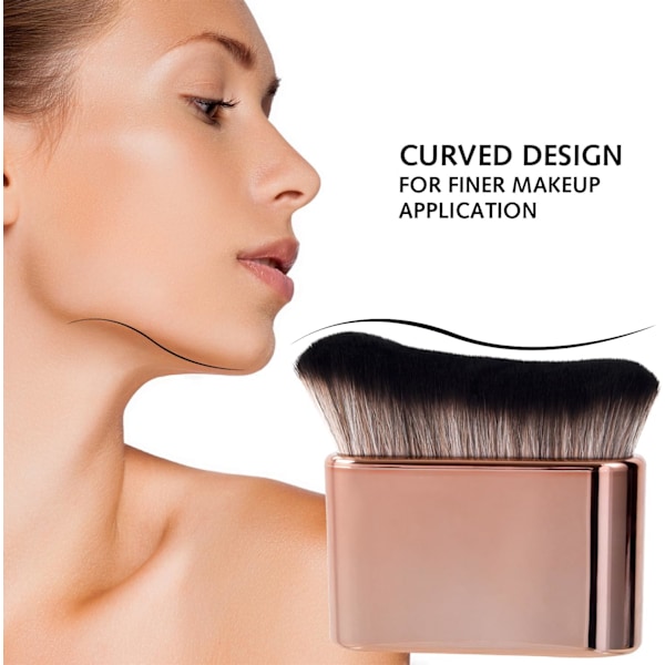 Självbrunande Borste Mjuk Borste Portabel Självbrunande Borste Självbrunare Ansiktsborste För Kropp & Ben Makeup (Roséguld)