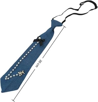 Denim Kæde Slips, Blå Slipsfri Skjorte Tilbehør til Mænd og Kvinder, Moderigtigt Dekorativt Slips - Stil 2 2
