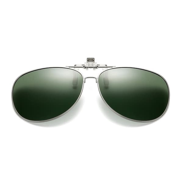 Flip-Up Polarized Pilot Clip-On Solbriller Metal Grøn grøn green