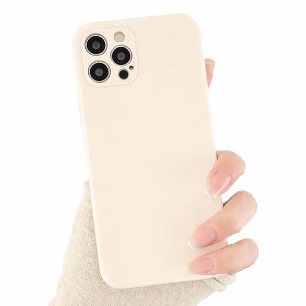 iPhone 12 Mini -puhelinkotelo linssinsuojalla, TPU, beige beige